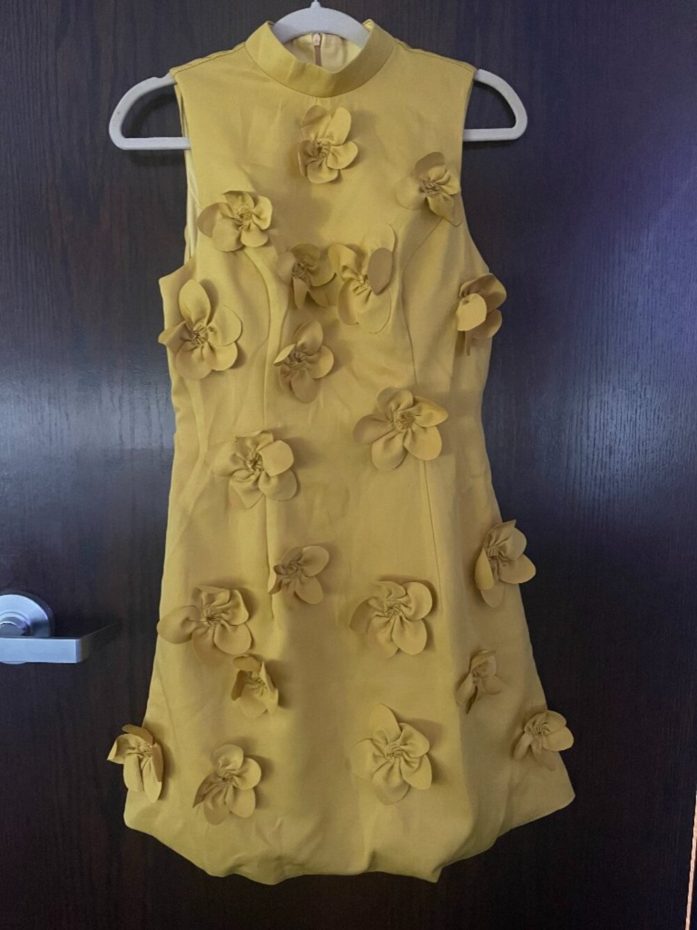 High Neck A-Line High Neck 3D Flowers Formal Dress